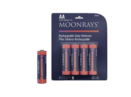 4-PACK RECHARGEABLE AAA BATTERIES - NIMH FOR SOLAR LIGHTS