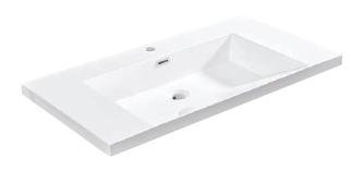 LUXO 36 3/8” x 19 3/16’’ x 1-1/2” VANITY TOP 1 HOLE WHITE W/SLOPED FRONT