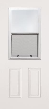 UTILITY STEEL DOOR - 1/2 LITE VENT - BRIGHT WHITE - 32