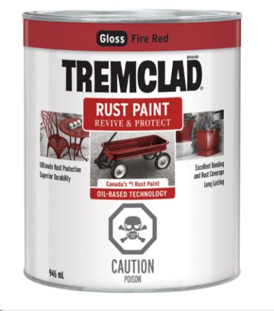 TREMCLAD RUST PAINT - 946ML - FIRE RED