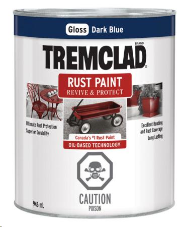 TREMCLAD RUST PAINT - 946ML - DARK BLUE