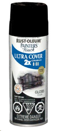 PAINTER'S TOUCH ULTRA COVER 2X - GLOSS BLACK AEROSOL