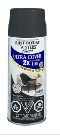 PAINTER'S TOUCH ULTRA COVER 2X - SATIN CANYON BLACK AEROSOL
