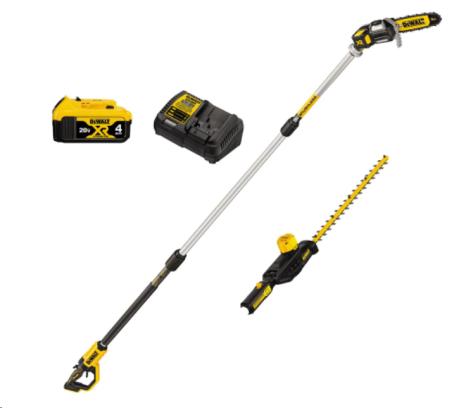 DEWALT 20V MAX CORDLESS POLE SAW AND HEDGE TRIMMER W/4AH BATTERY & CHARGER