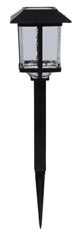 SOLAR SQUARE STAKE LIGHT BLACK WITH WATER GLASS LENS