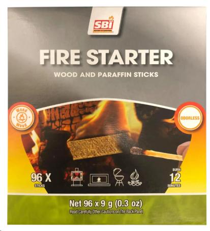 SBI WOOD AND PARAFFIN FIRE STARTER STICKS