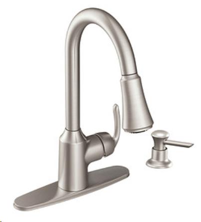 MOEN KITCHEN FAUCET BAYHILL 1 HANDLE PULLDOWN SPOT RESISTANT STAINLESS