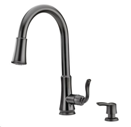 PFISTER KITCHEN FAUCET CAGNEY 1 HANDLE PULL-DOWN MATTE BLACK