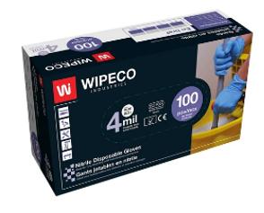 BLUE WIPECO NITRILE DISPOSABLE LARGE GLOVES 100/BOX 