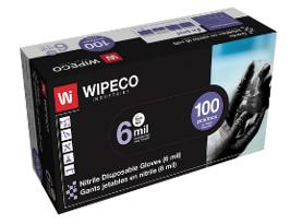 BLACK WIPECO 6MIL NITRILE DISPOSABLE LARGE GLOVES 100/BOX 