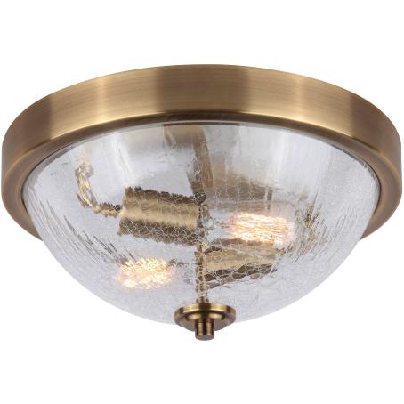EVERLY FLUSH MOUNT GOLD/CRACKLE GLASS