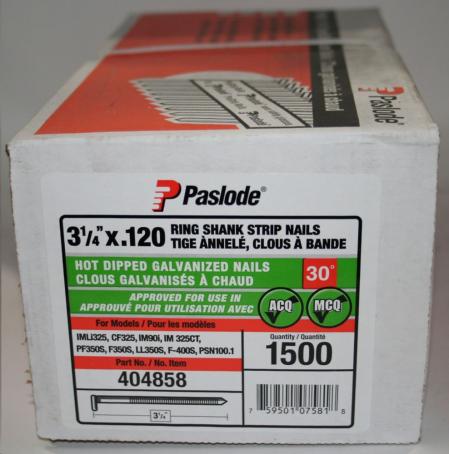 PASLODE HOT DIPPED GALV STRIP NAILS  3-1/4