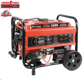 KING 5100W DUEL FUEL GENERATOR W/ ELECT START & WHEELS KCG-5101GE-DF